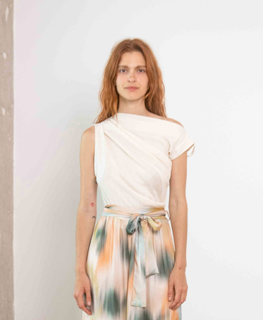 Drape Top aus Bio-Baumwolle - Ecru