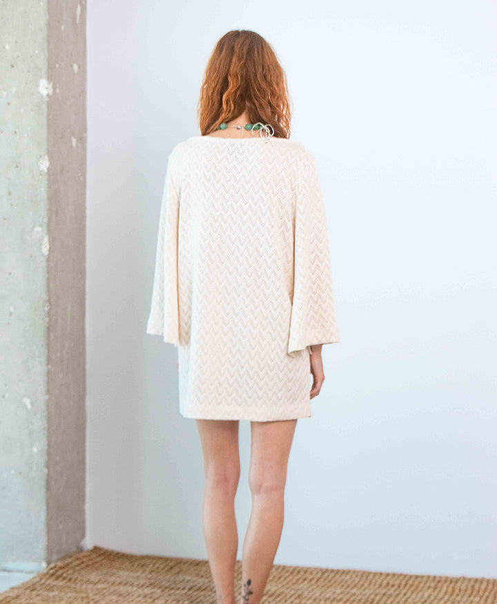 Häkelkleid - Mini Crochet Dress - Ecru