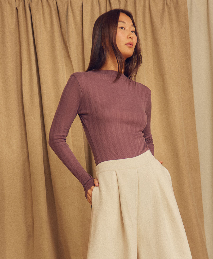 Rib Top / Oberteil - Cocoa