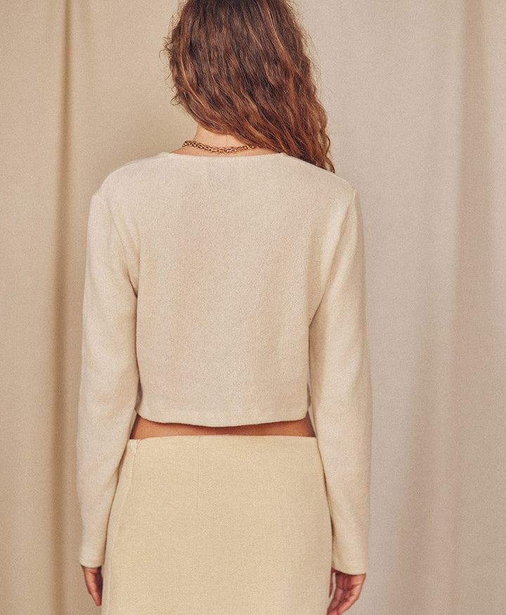 Kurzes Mini Cardigan - Creme