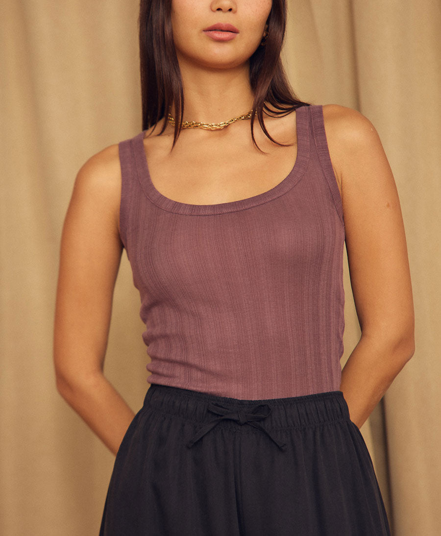 Rib Tank Top - Cocoa