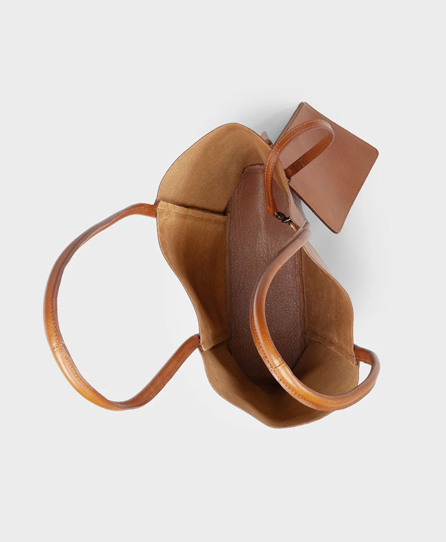 Tasche Cord Tote aus Leder - Braun
