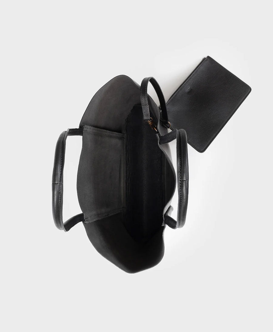 Tasche Cord Tote aus Leder - Schwarz