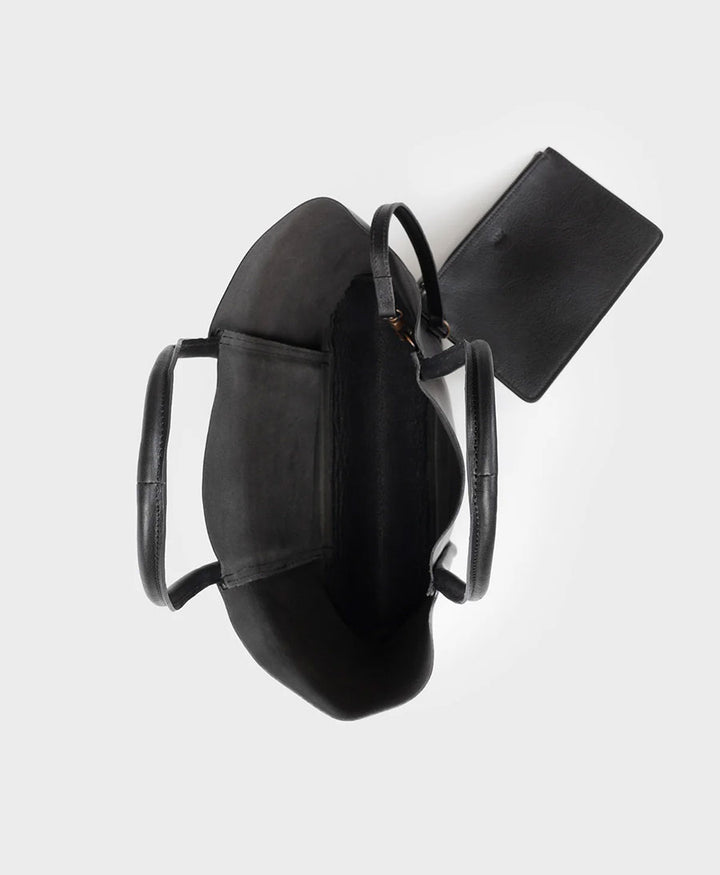 Tasche Cord Tote aus Leder - Schwarz