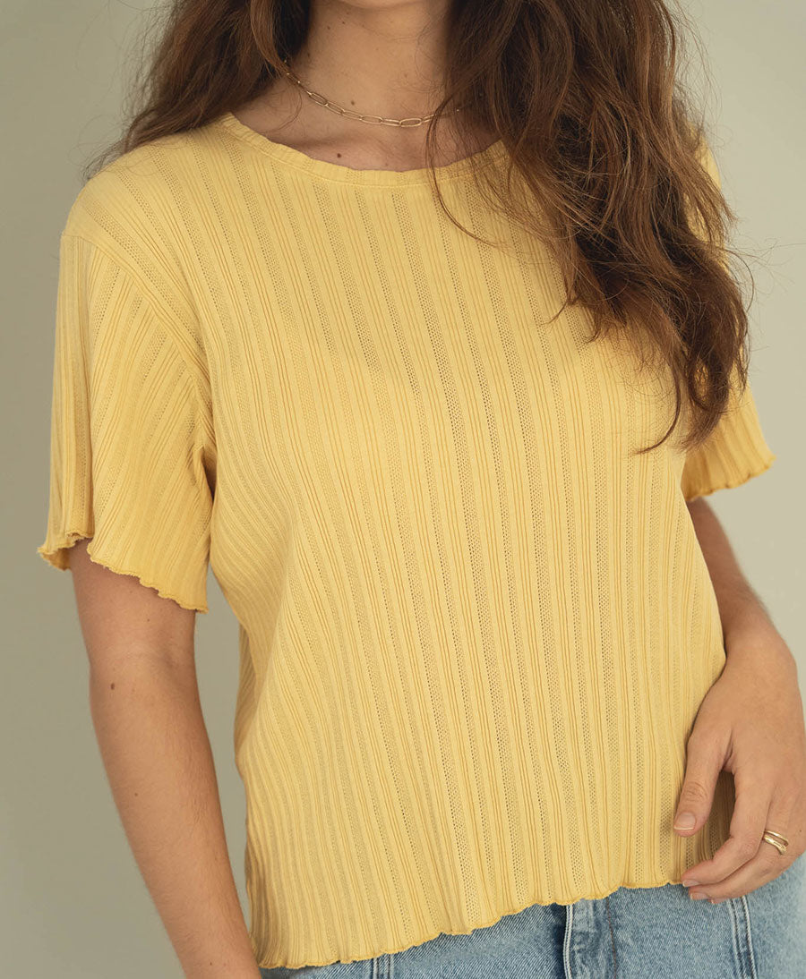 T-Shirt Dawn aus Bio-Baumwolle - Gelb