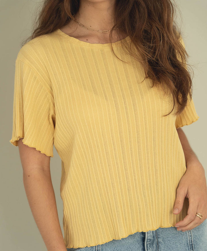 T-Shirt Dawn aus Bio-Baumwolle - Gelb