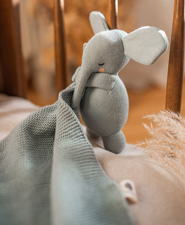 Nuschi / Kuscheltuch - Elefant - Hellblau