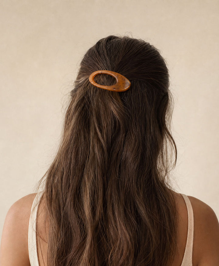 Flache Haarklammer ALMA - Cognac Tortoise