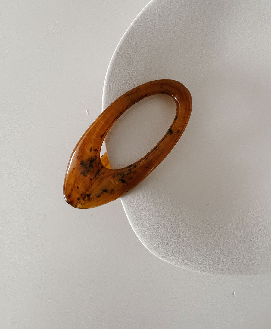Flache Haarklammer ALMA - Cognac Tortoise