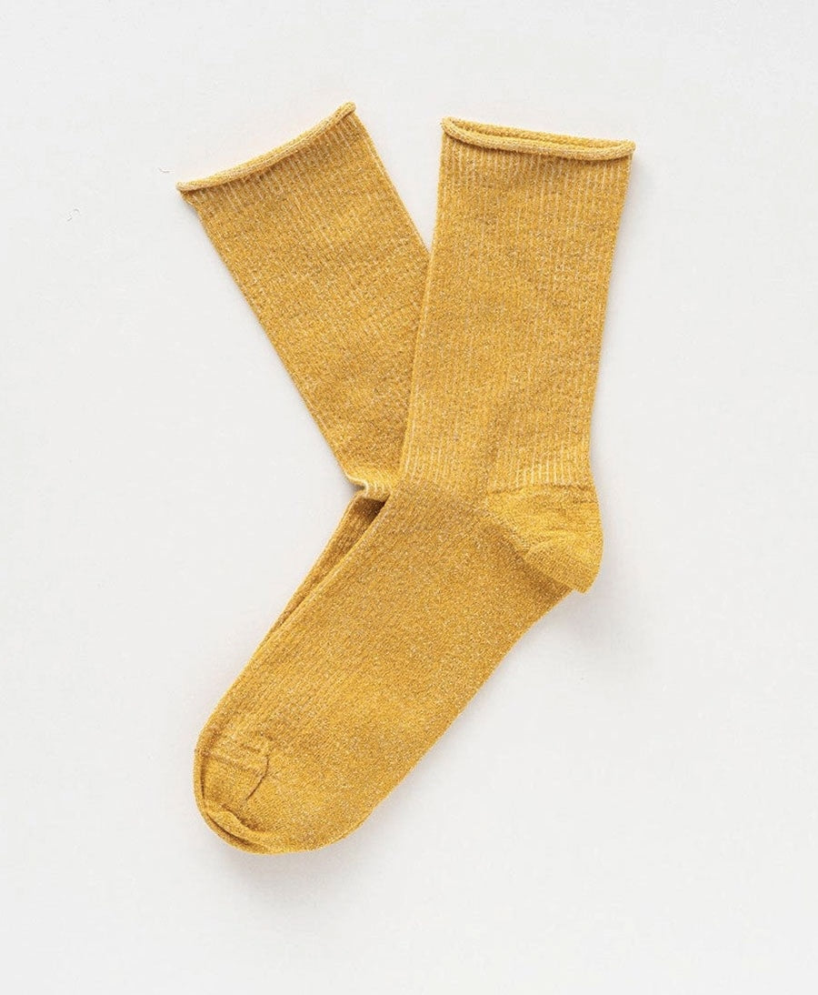 Glitzer Socken Lyocell - Senfgelb