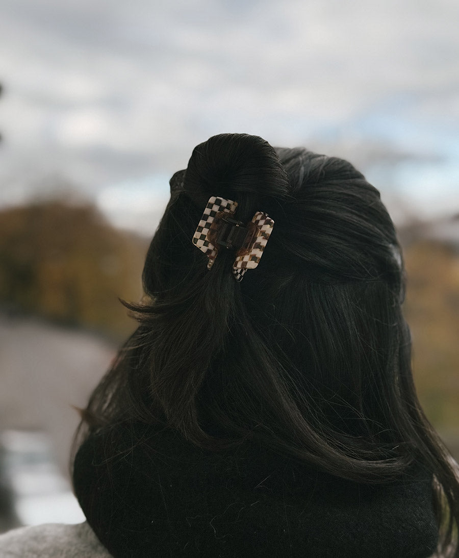 Haarklammer CLEO (S) aus Acetat - Karo