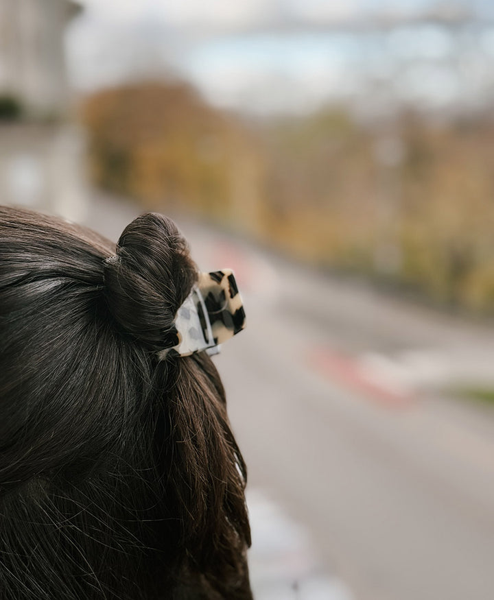 Haarklammer CLEO (S) aus Acetat - Helles Tortoise