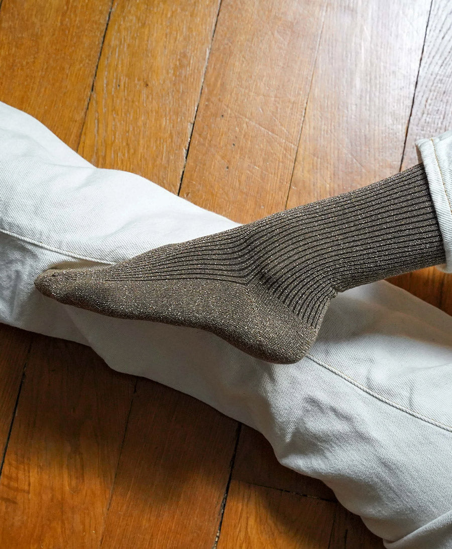 Glitzer Socken Lyocell - Caramel