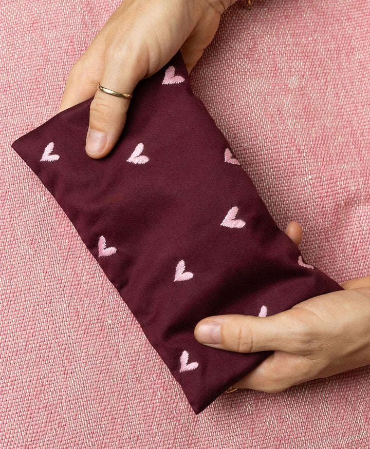 Augenkissen "Eye Pillow RAHA Hearts" - Bordeaux