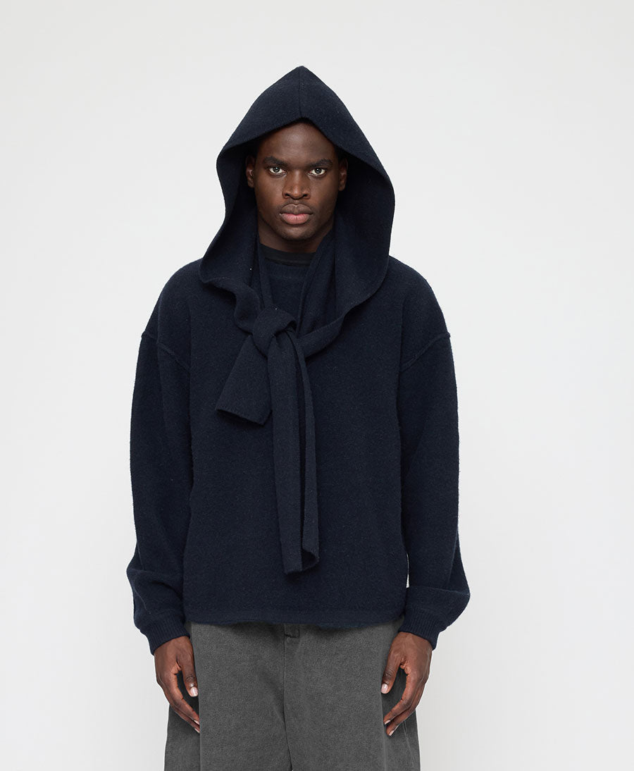 Schal mit Kapuze "Hooded Scarf" - Blauschwarz