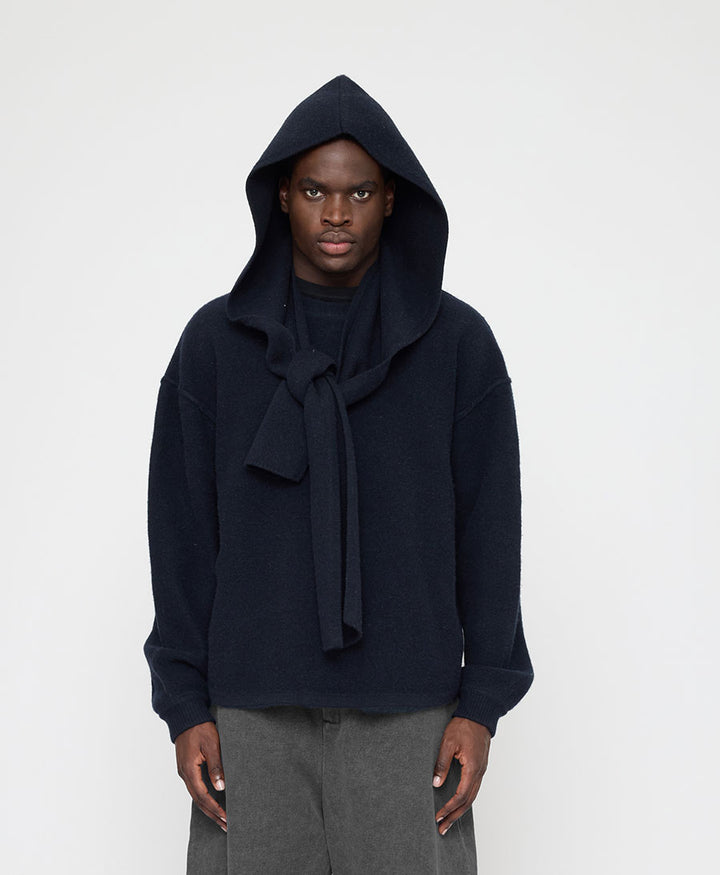 Schal mit Kapuze "Hooded Scarf" - Blauschwarz