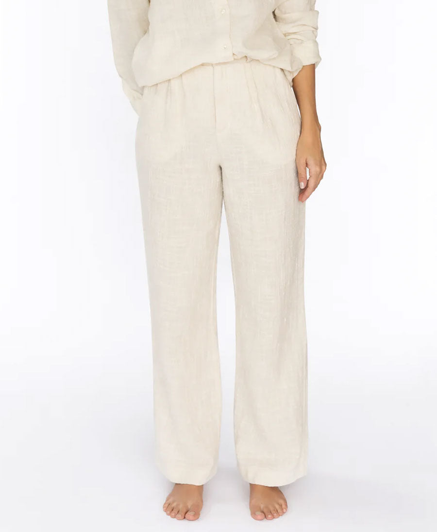 Stoffhose LAUREN aus Bio-Baumwolle - Ecru