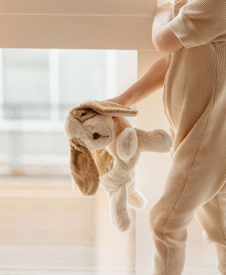 Hund (klein) Kuscheltier &amp; Wärmekissen - Beige