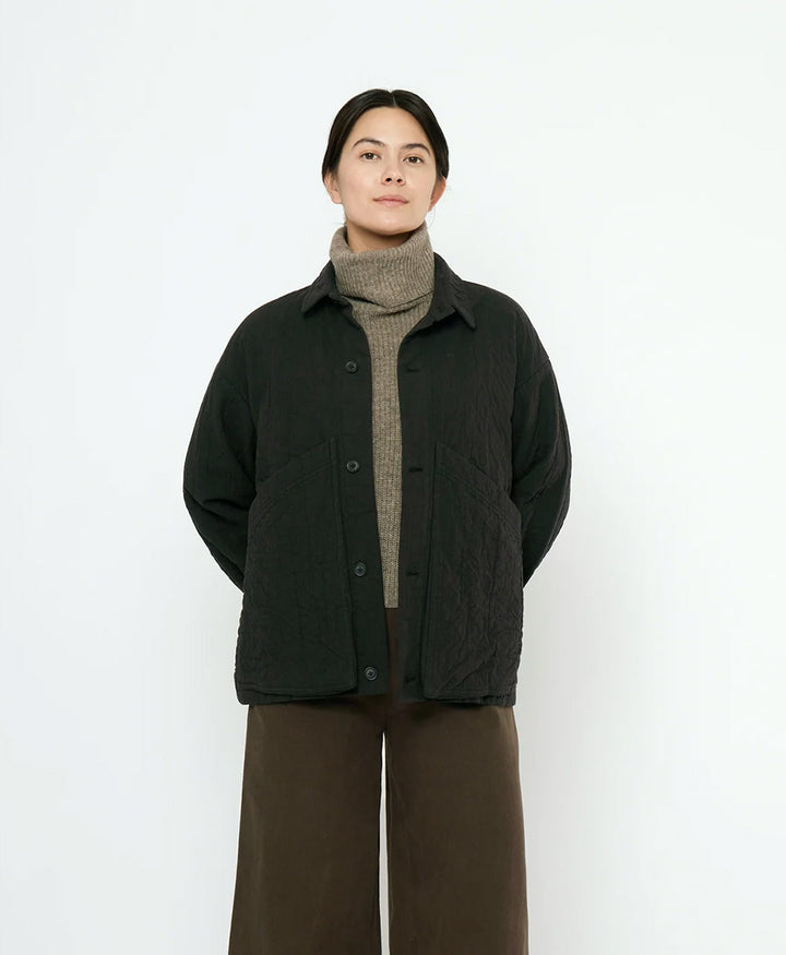 Hemdjacke Signature Panel Pockets Shirt Jacket - Schwarz (texturiert)