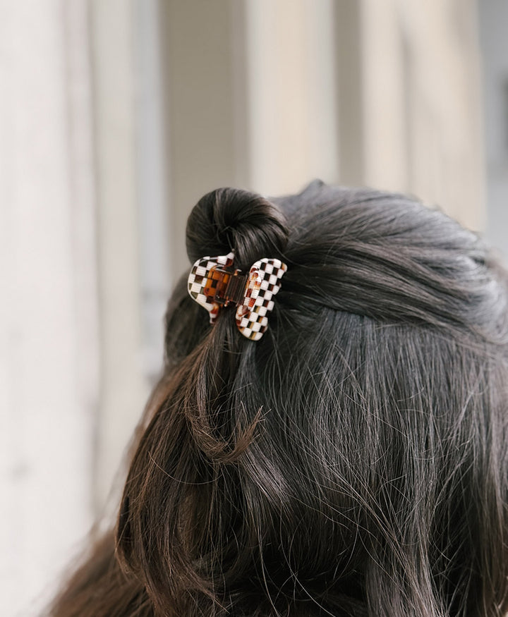 Haarklammer CHIARA (S) aus Acetat - Karo