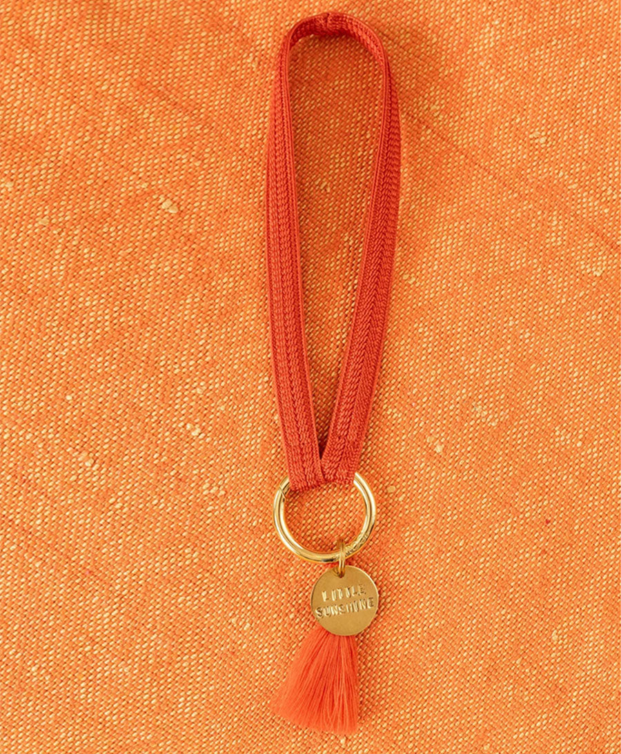 Kurzes Schlüsselband mit Messing Schlüsselring - Coral