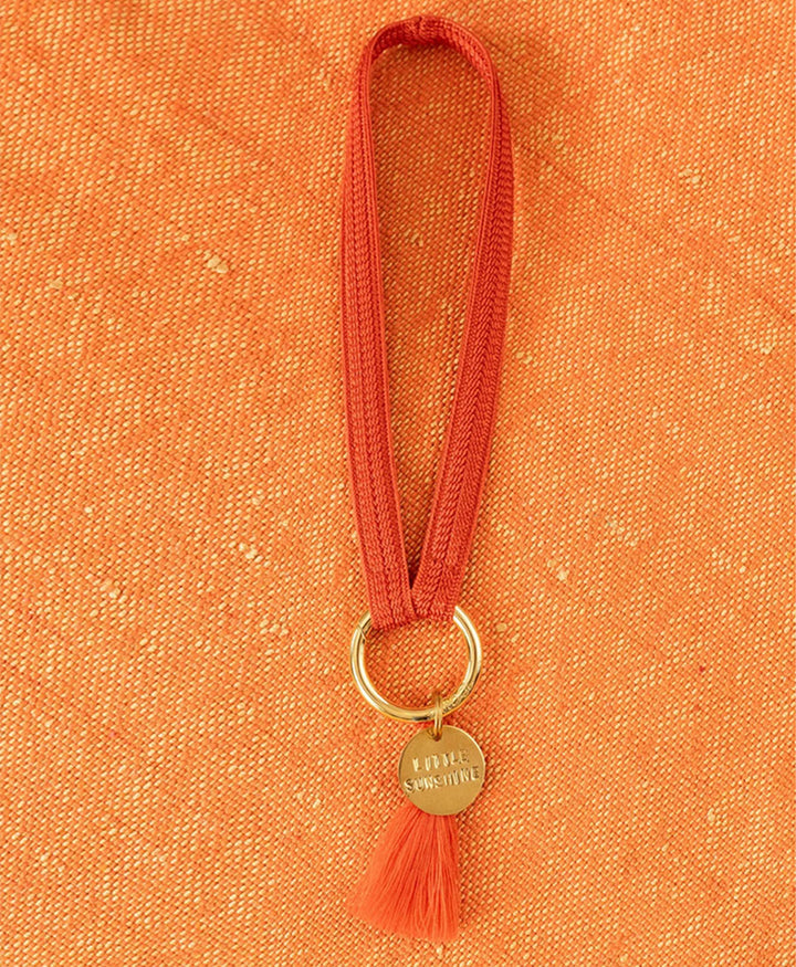 Kurzes Schlüsselband mit Messing Schlüsselring - Coral