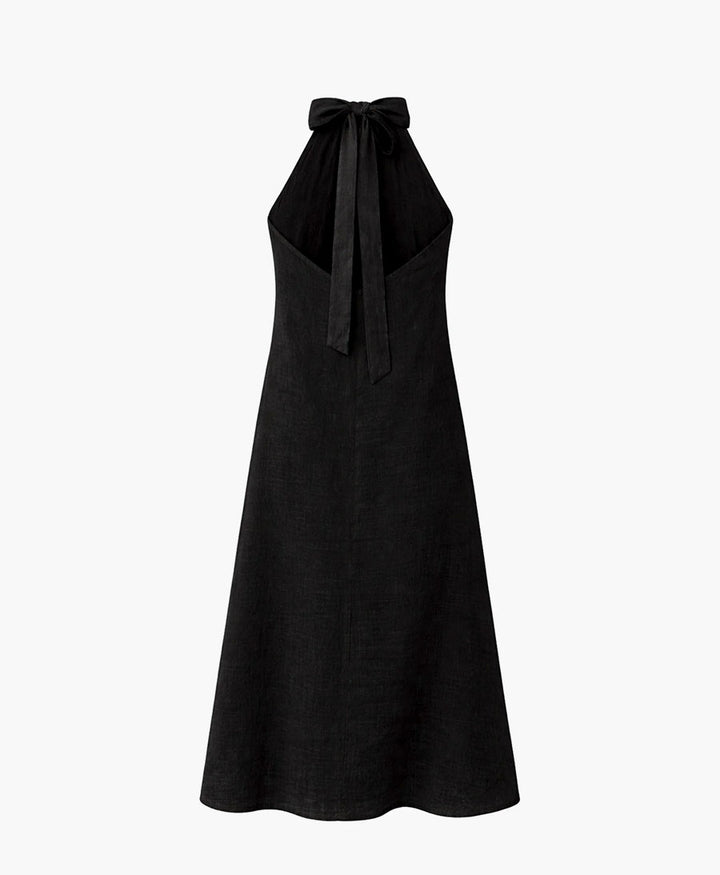 Langes Kleid Maxi Dress aus Bio-Baumwolle - Schwarz