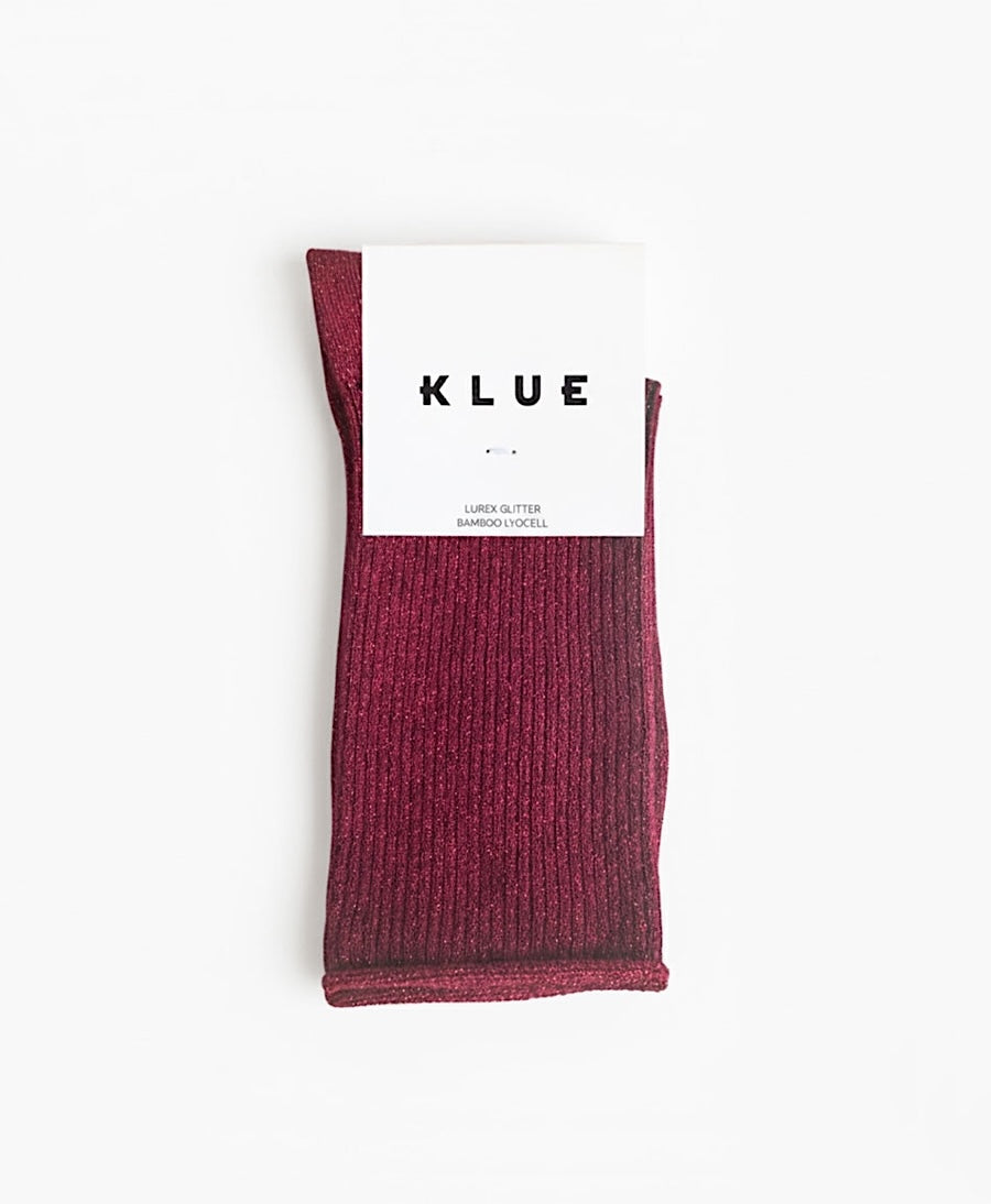 Glitzer Socken Lyocell - Kirschrot