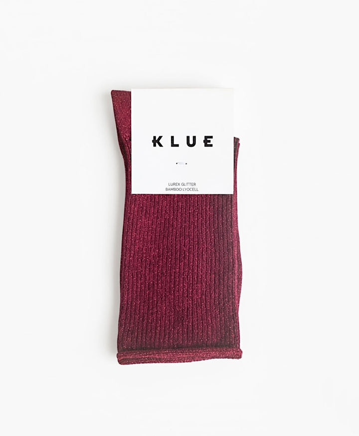 Glitzer Socken Lyocell - Kirschrot