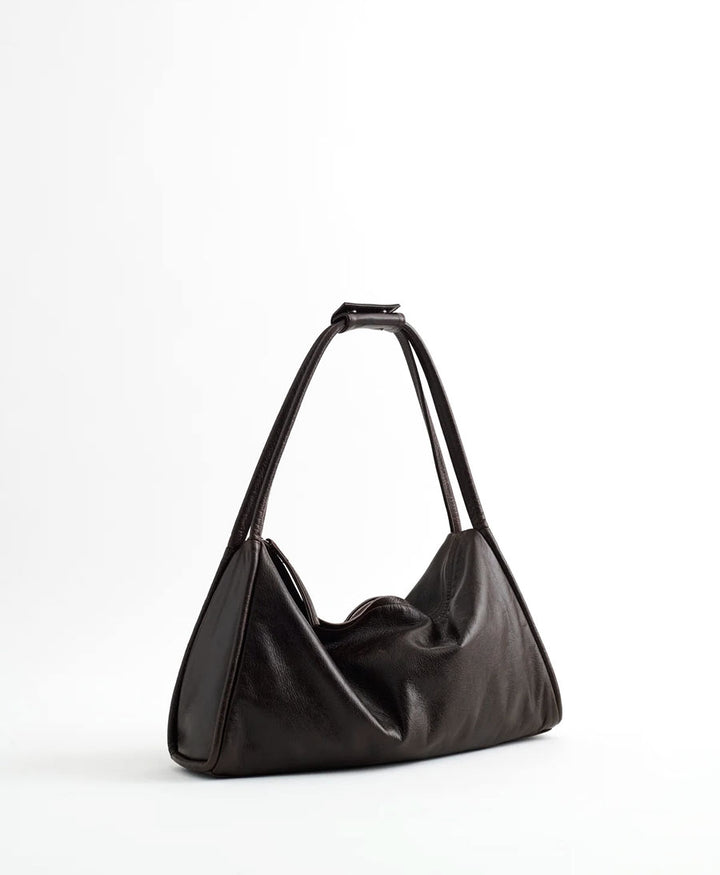 Schultertasche LAZARO - Leder, Dunkelbraun (Used-Look)