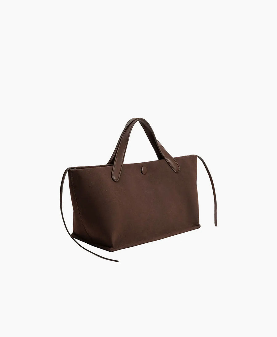 Handtasche JIL aus veganem Leder - Dunkelbraun Suede