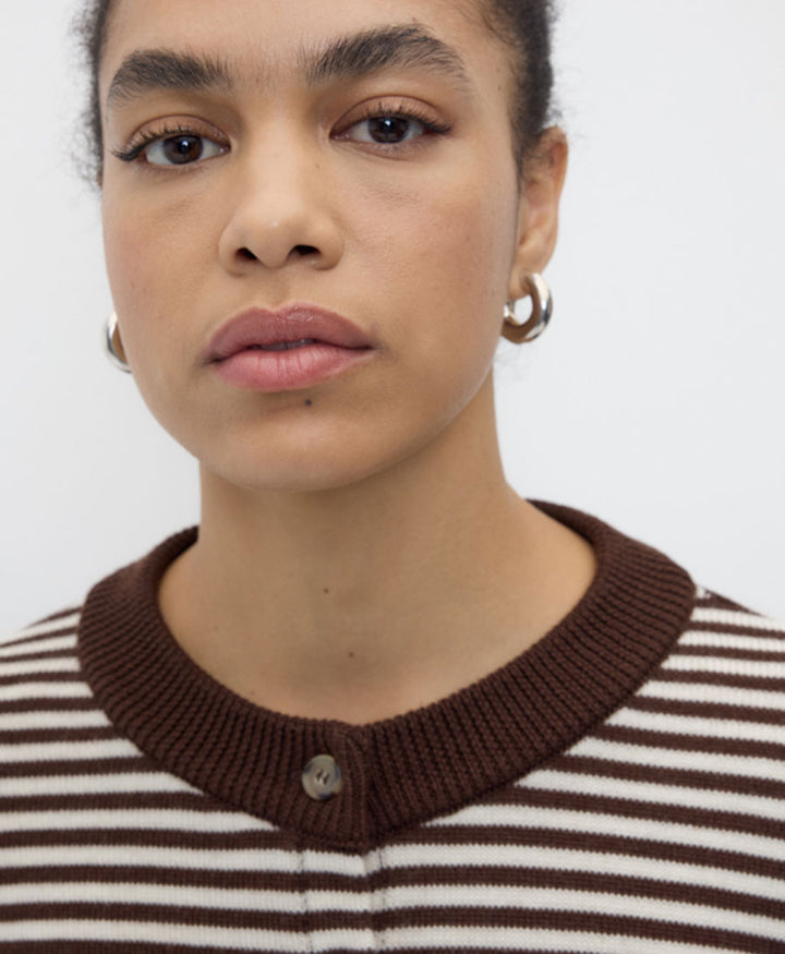 Strickjacke / Cardigan LYNN - Braun Gestreift