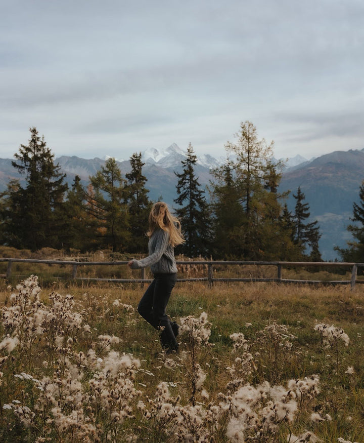 Strickpullover - Cable Knit Sweater - Kaschmir - Grau
