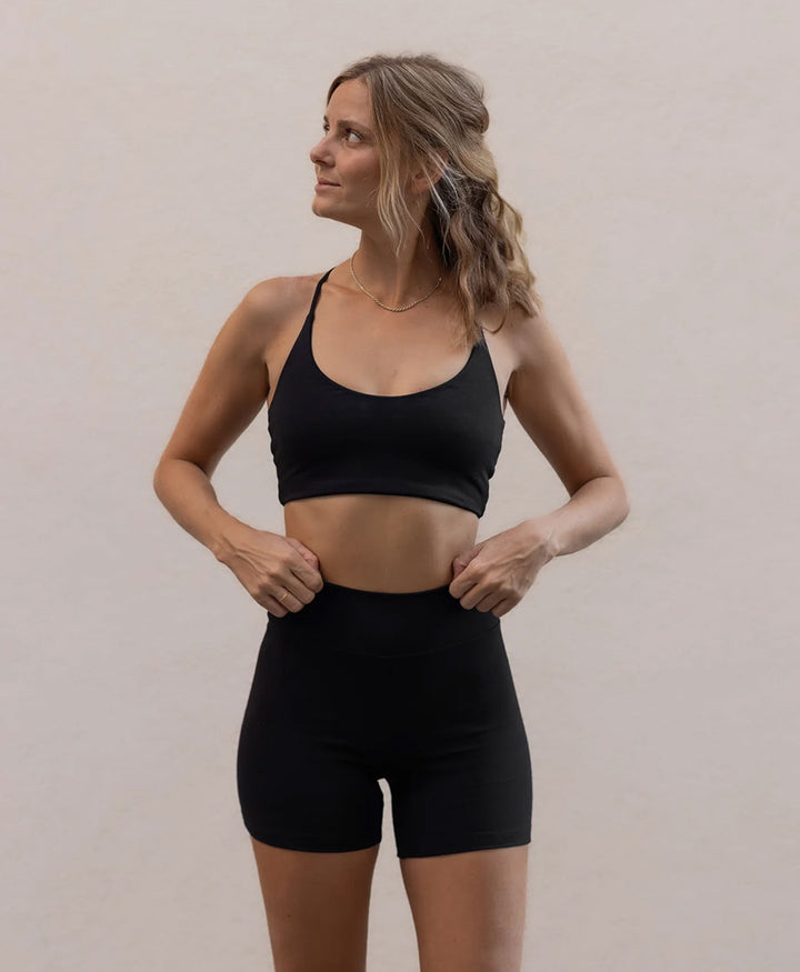 Biker Leggings Shorts aus Tencel  - Schwarz