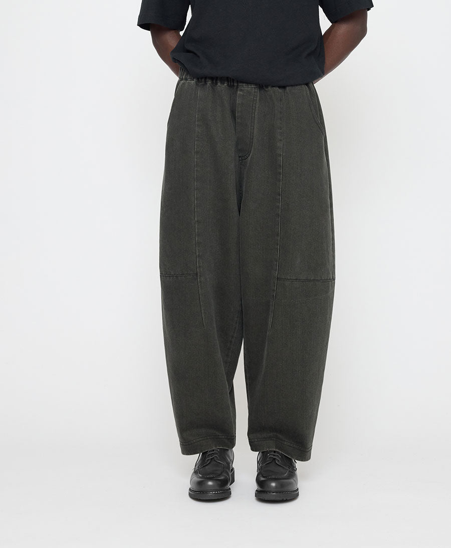 Stoffhose Elastic Panel Barrel Trouser - Washed Black