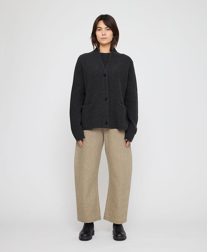 Strickcardigan Pocket Ribbed Cardigan - Anthrazit