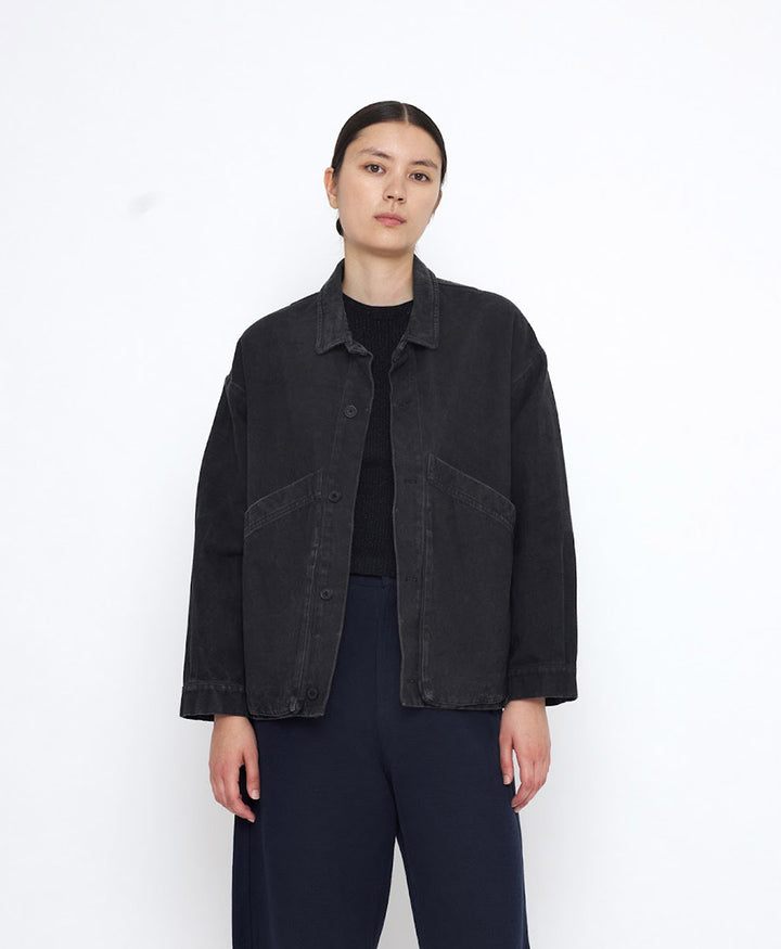 Hemdjacke Signature Panel Pockets Shirt Jacket - Washed Black