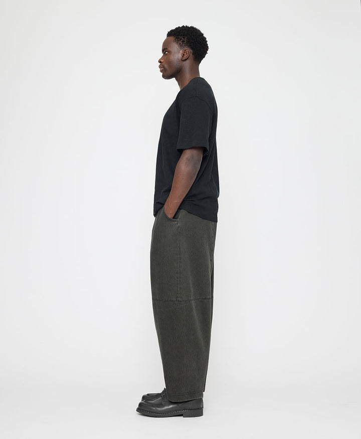 Stoffhose Elastic Panel Barrel Trouser - Washed Black