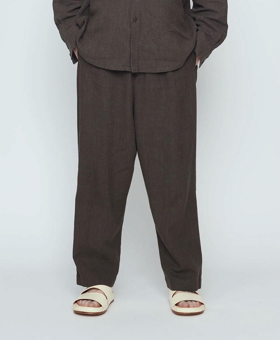 Stoffhose Elastic Dropped Crotch Trouser - Olivgrau