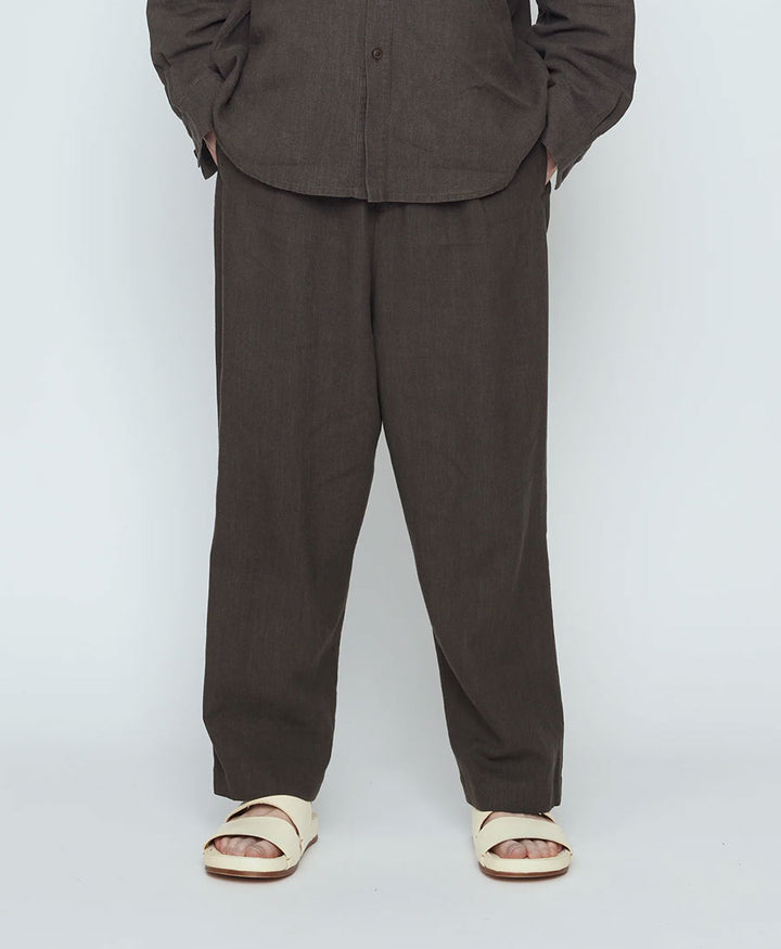 Stoffhose Elastic Dropped Crotch Trouser - Olivgrau