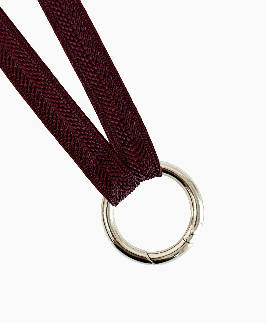 Kurzes Schlüsselband "Zahra Mini" mit silbrigem Karabiner - Ruby