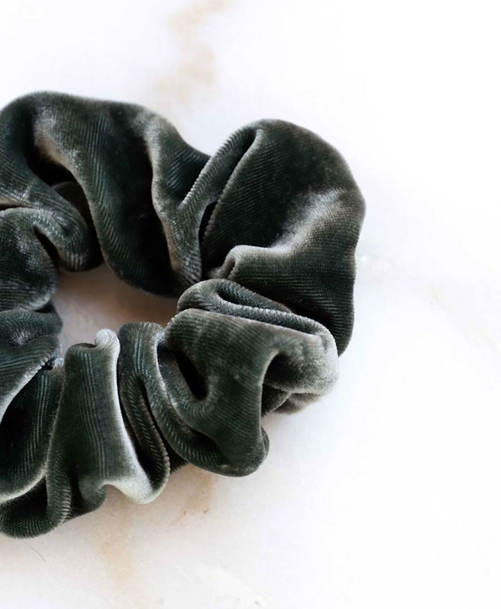 Medina Scrunchie Velvet aus Samt (Seide/Rayon) - Petrol