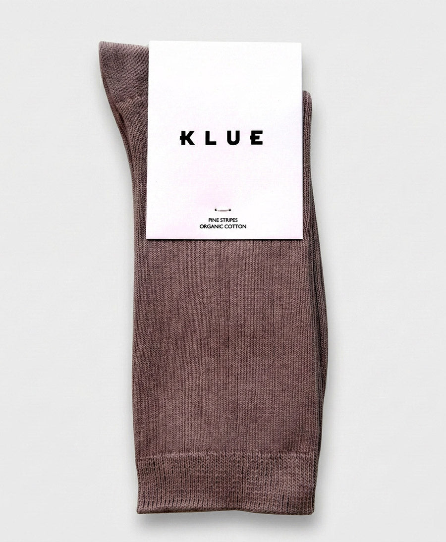 Socken Bio-Baumwolle - Feine Streifen - Moka