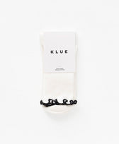 Rüschen Socken Klue in Weiss / Schwarz