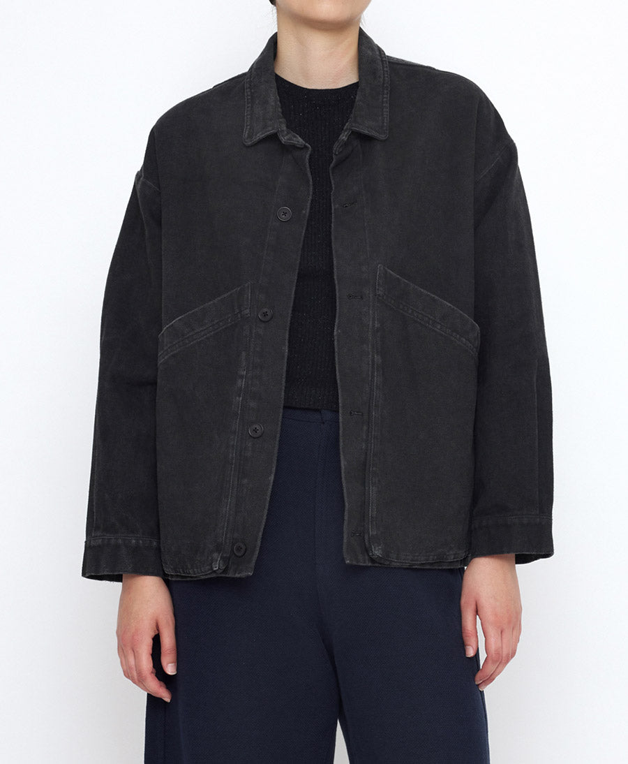 Hemdjacke Signature Panel Pockets Shirt Jacket - Washed Black