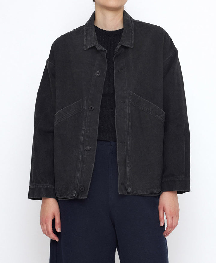 Hemdjacke Signature Panel Pockets Shirt Jacket - Washed Black