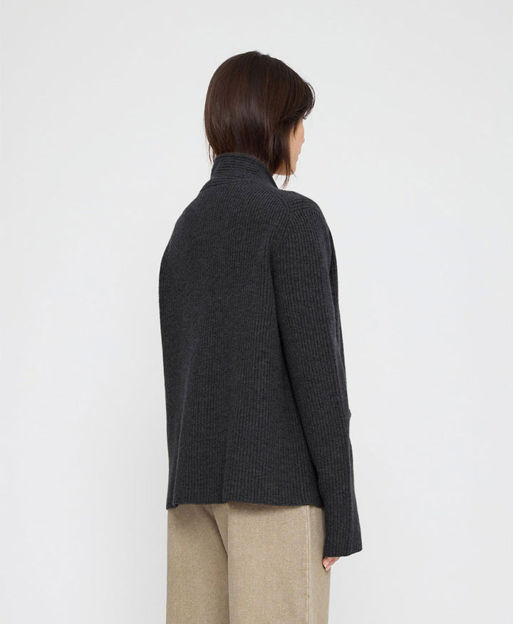 Strickcardigan Pocket Ribbed Cardigan - Anthrazit