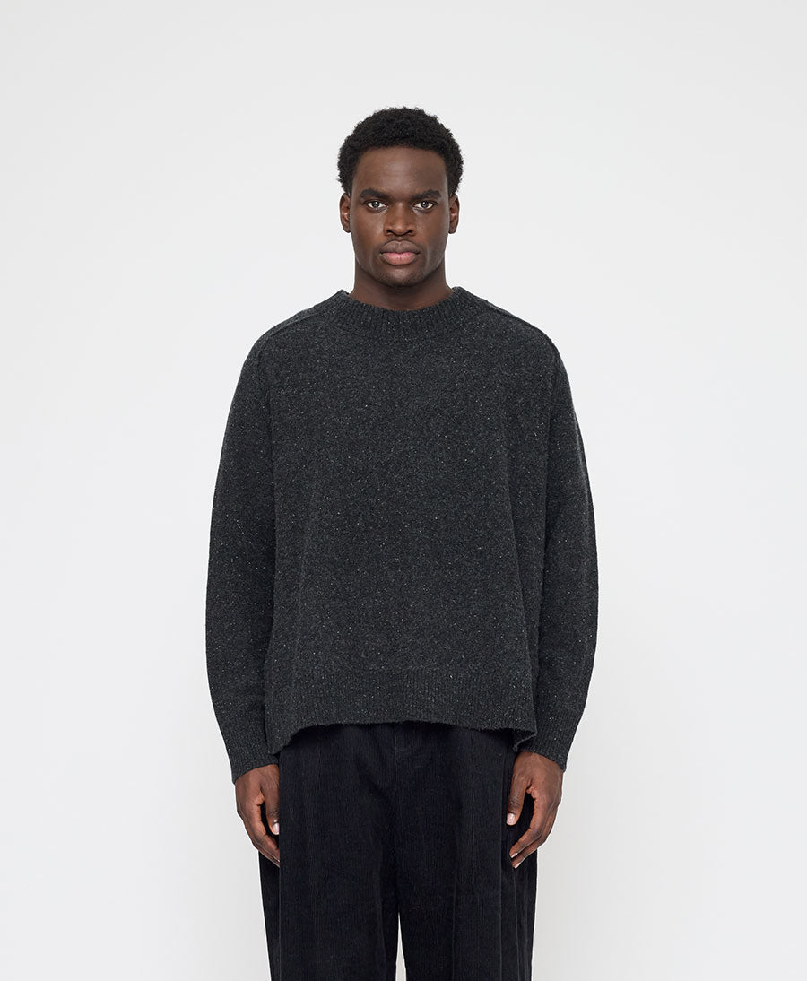 Strickpullover Roll Seam Sweater - Anthrazit (gesprenkelt)