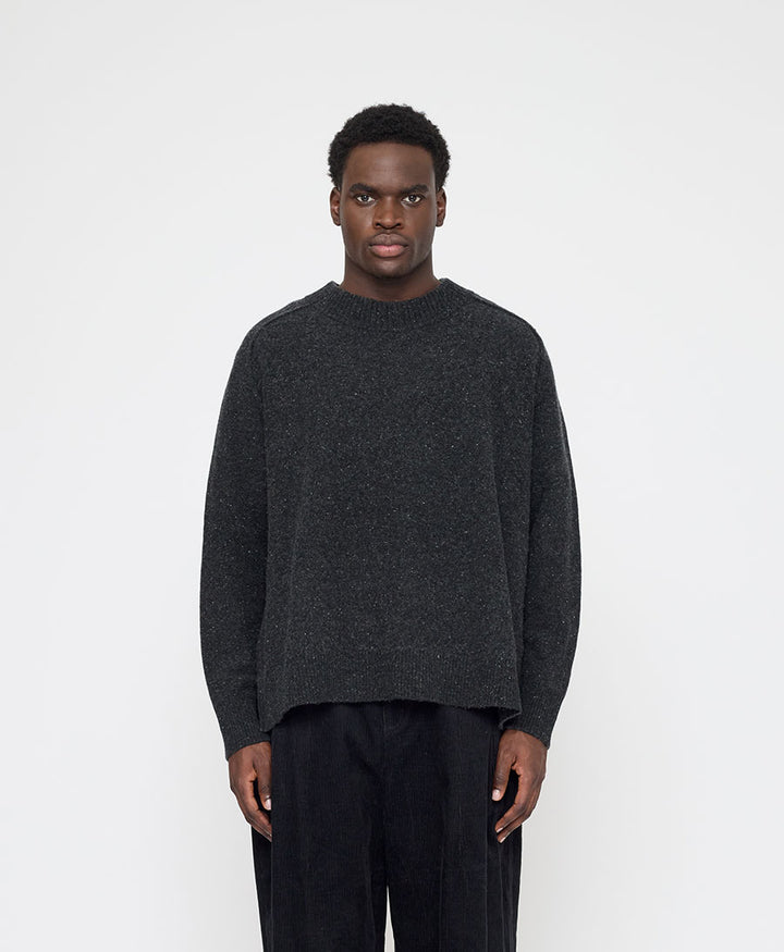 Strickpullover Roll Seam Sweater - Anthrazit (gesprenkelt)