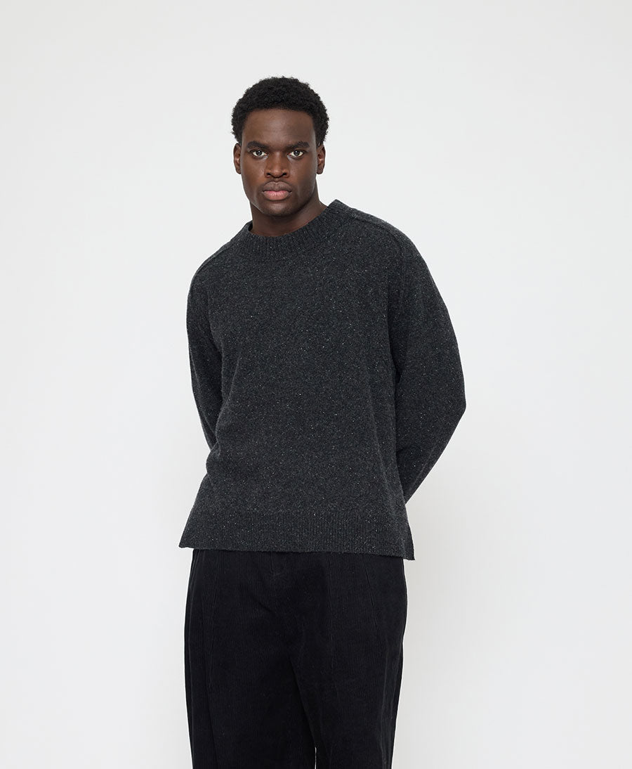Strickpullover Roll Seam Sweater - Anthrazit (gesprenkelt)
